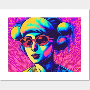 psychedelic girl Posters and Art